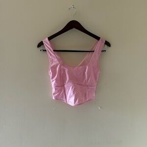Colsie Pink Scoop Neck Crop Tank